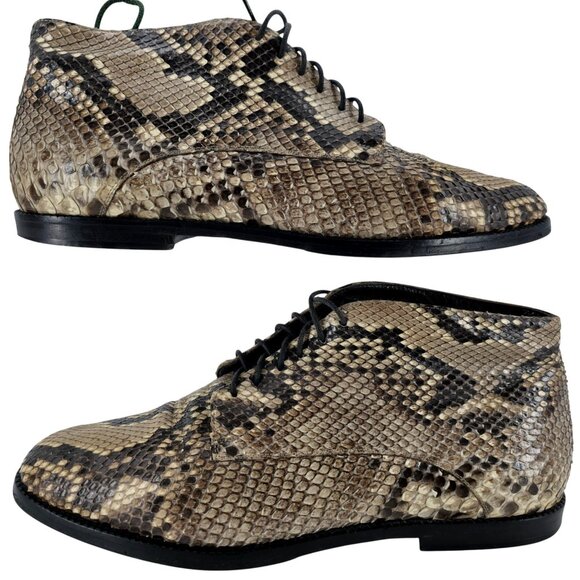 Carel Paris Italy Exotic Snakeskin Leather Ankle Chukka Boots Womens 6.5 Booties - Picture 2 of 11